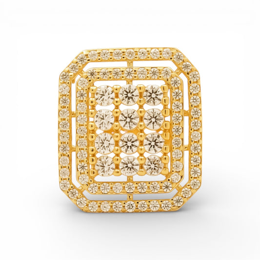 14K Yellow Gold Fashion Women's Ring with Cz / Size: 7.5 / Weight: 3.8 GR / P53R-58