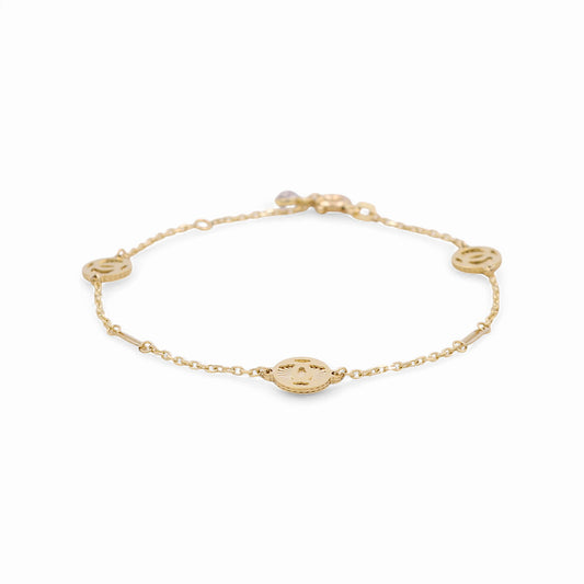 14K Yellow Gold Fashion CC Women's Bracelet / Size: 7” / Weight: 3.1 GR / DPWB4CC-1