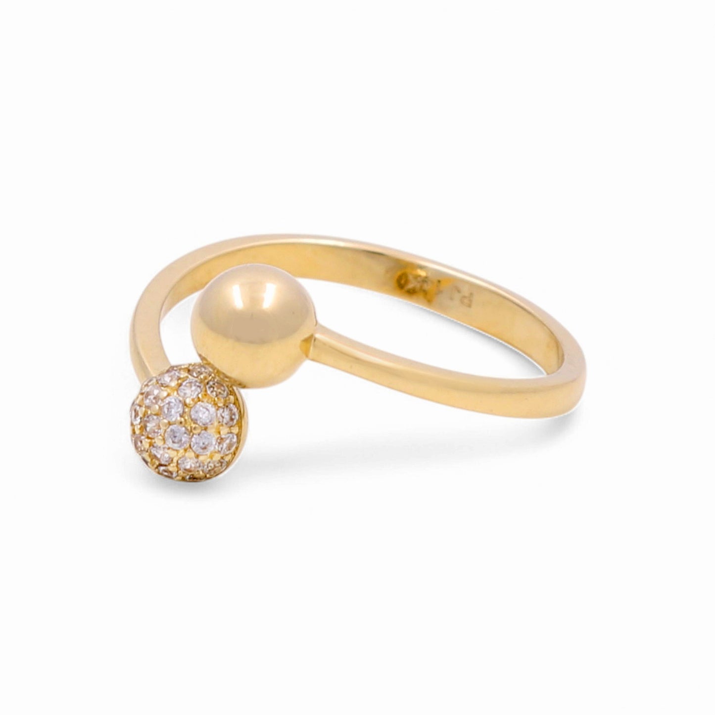 14K Yellow Gold Fashion Women's Ring with Cz / Size: 9 / Weight: 2.3 GR / CPWR4FS-3