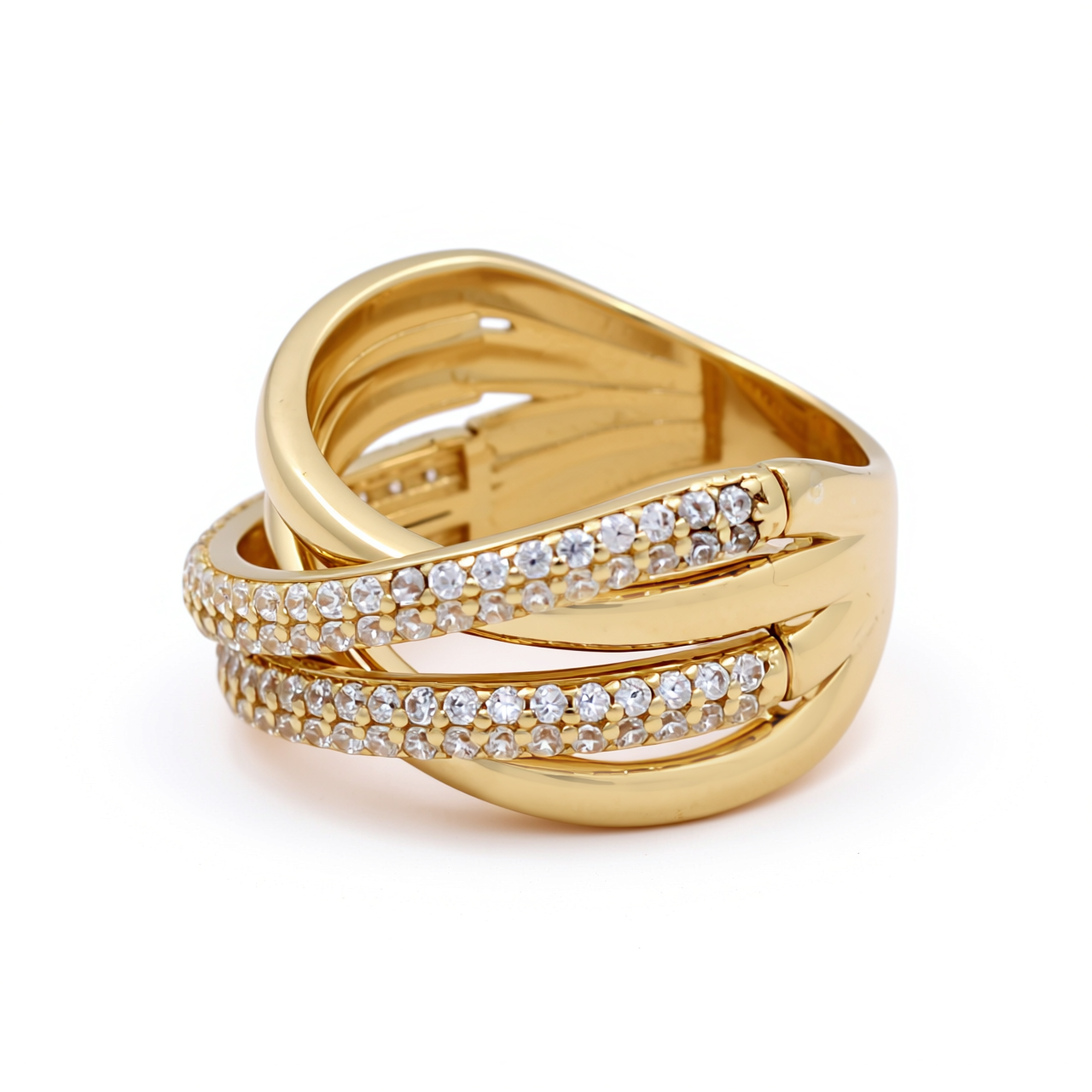 10K Yellow Gold Fashion Women's Ring with Cz / Size: 7 / Weight: 4.7 GR / P02CR-2725
