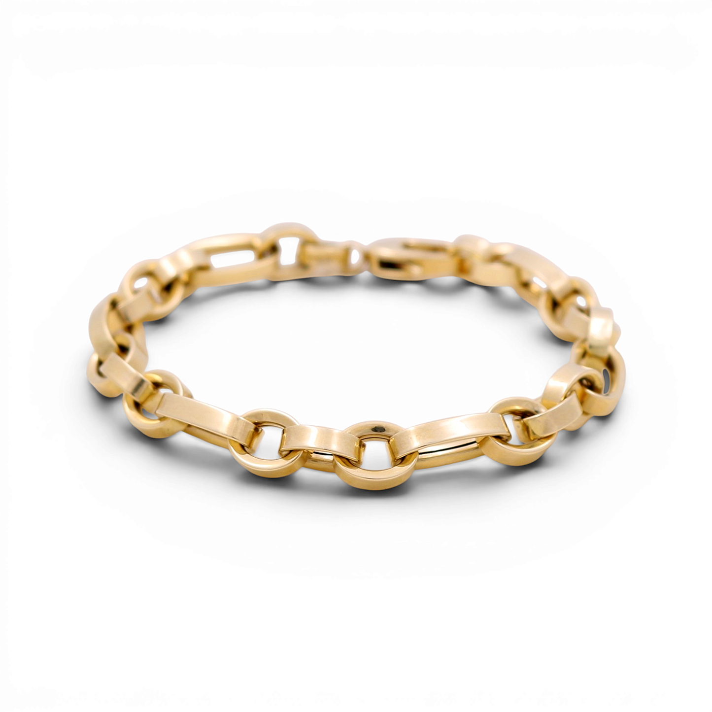 14K Yellow Gold Semisolid Fashion Women's Bracelet/ Size: 7.5" / Weight: 10.2 GR / ISWB4FS-22