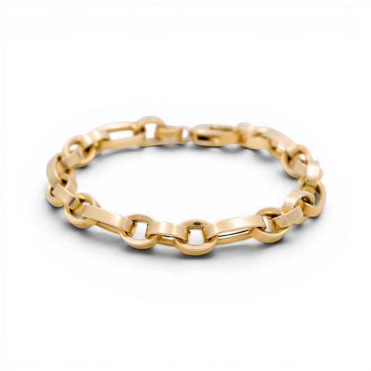 14K Yellow Gold Semisolid Fashion Women's Bracelet/ Size: 7.5" / Weight: 10.2 GR / ISWB4FS-22