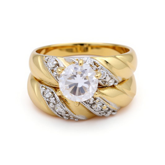 14K Yellow Gold Women’s Bridal Set / Stone: Cz / Size: 8 / Weight: 7.1 GR / DEEWR4BS-7