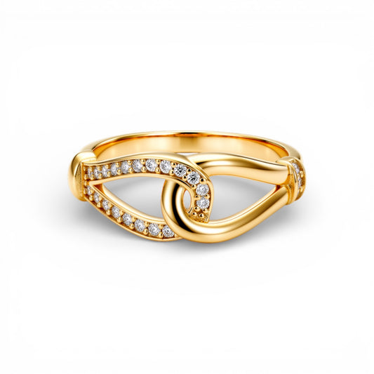 10K Yellow Gold Fashion Women's Ring With Cz / Size: 7 / Weight: 1.7 GR / DQWR0FS-54