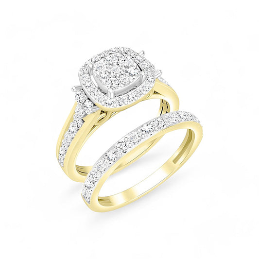 14K Yellow Gold Women's Diamond Bridal Set / Stone: 1.00CT / Size: 6.5 / 282225Y