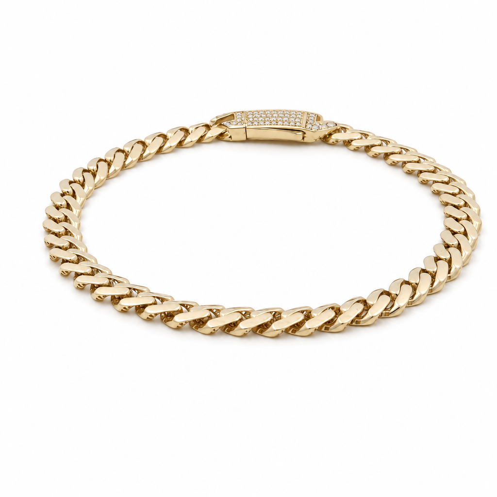 10K Yellow Gold Monaco Men's Bracelet  / Size: 6mm-8'' / Weight: 5.2 GR / DOMB0MON6-8
