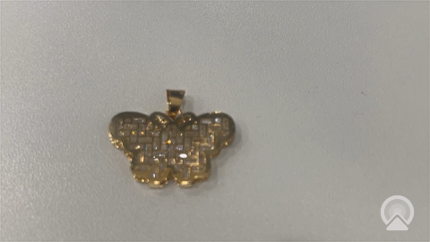 14K Yellow Gold Fashion Reversible Butterfly Pendant with Cz / Weight: 2.6 GR / COPD4BT-13