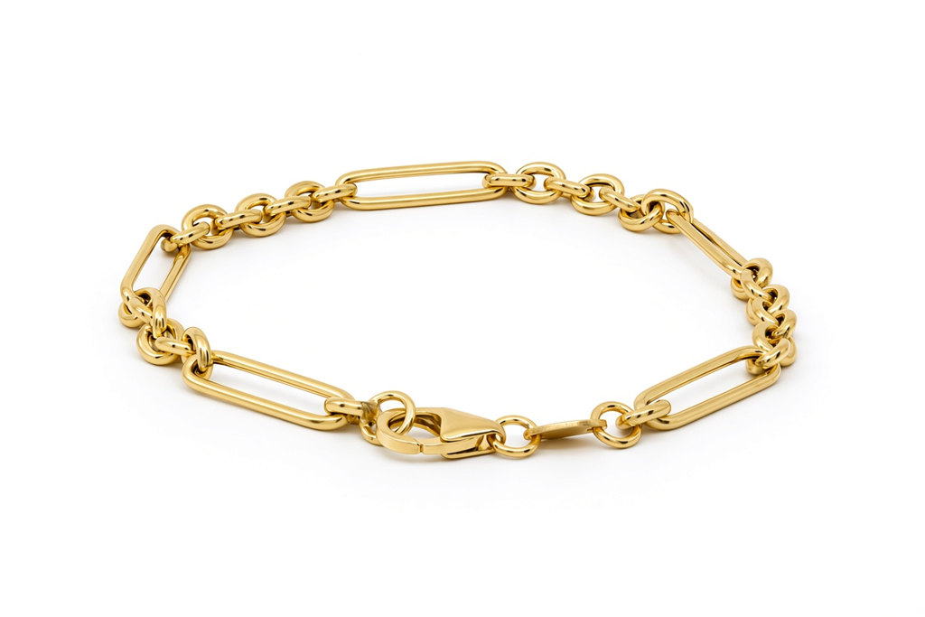 10K Yellow Gold Semisolid Italian Link Bracelet / Size: 7" / Weight: 2.5 GR / 120MR582BR