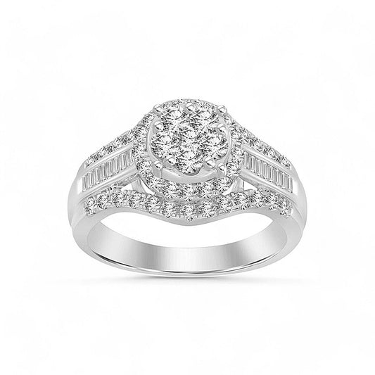 10K White Gold Women's Diamond Ring 1.0 carat / Size 6.5/ 223012W
