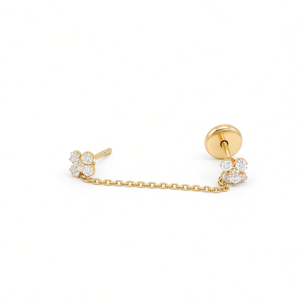 14K Yellow Gold Fashion Piercing with Cz / 6-B72601KS-3