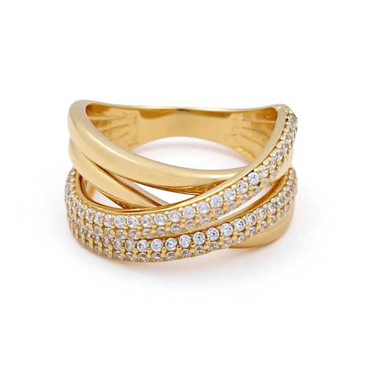 10K Yellow Gold Fashion Women's Ring with Cz / Size: 7 / Weight: 4.7 GR / P02CR-2725