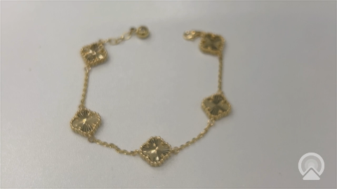 14K Yellow Gold Five Clover Women's Bracelet / Size: 7" 11MM / Weight: 9.5 GR / DOWB4CLV-6