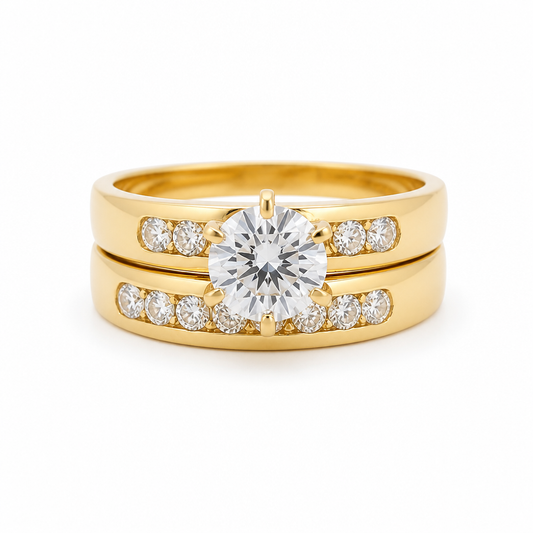 14K Yellow Gold Women’s Bridal Set / Stone: Cz / Size: 7 / Weight: 3.4 GR / KEEWR4BS-33