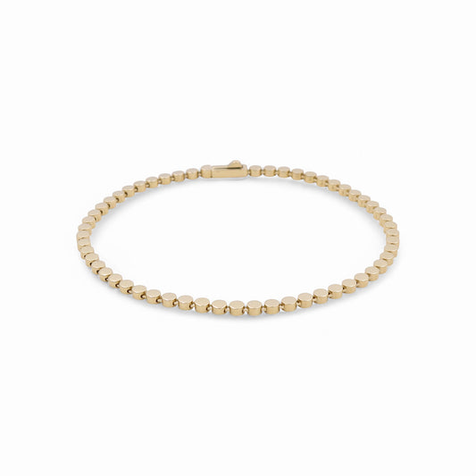 10K Yellow Gold Fancy Balls Women's Bracelet / Size: 7.5" / Weight: 3.5 GR / P53B-51