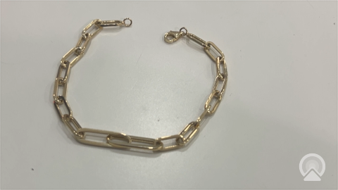 10K Yellow Gold Fashion Paper Clip Link Women's Bracelet  / Size: 8" / Weight: 2.5GR / DQWB0PC-1