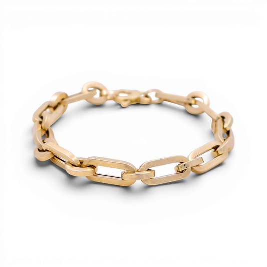 14K Yellow Gold Semisolid Fashion Women's Bracelet/ Size: 7.5" / Weight: 7.8 GR / ISWB4FS-27