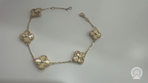 10K Yellow Gold Five Clover Women's Bracelet / Size: 7” 12MM / Weight: 7.5GR / DQWB0CLV-2