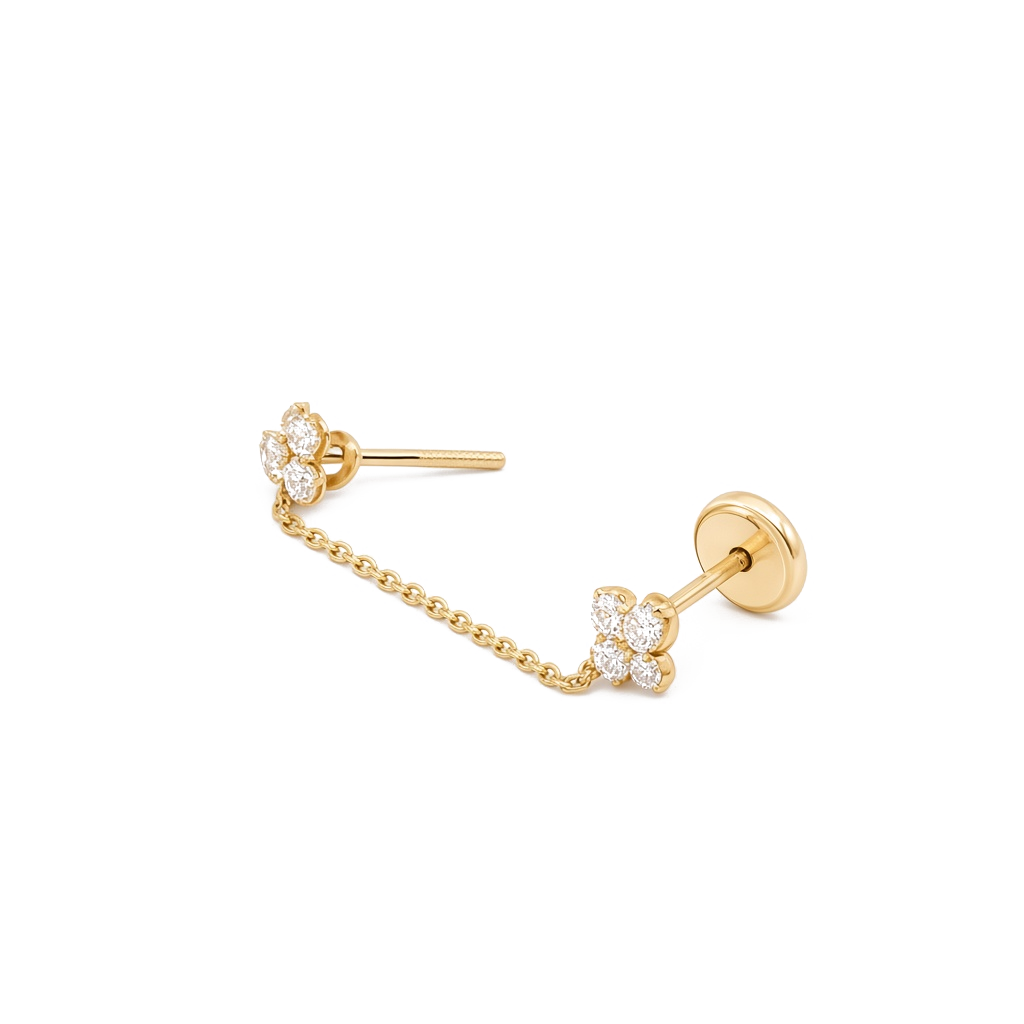 14K Yellow Gold Fashion Piercing with Cz / 6-B72601KS-3