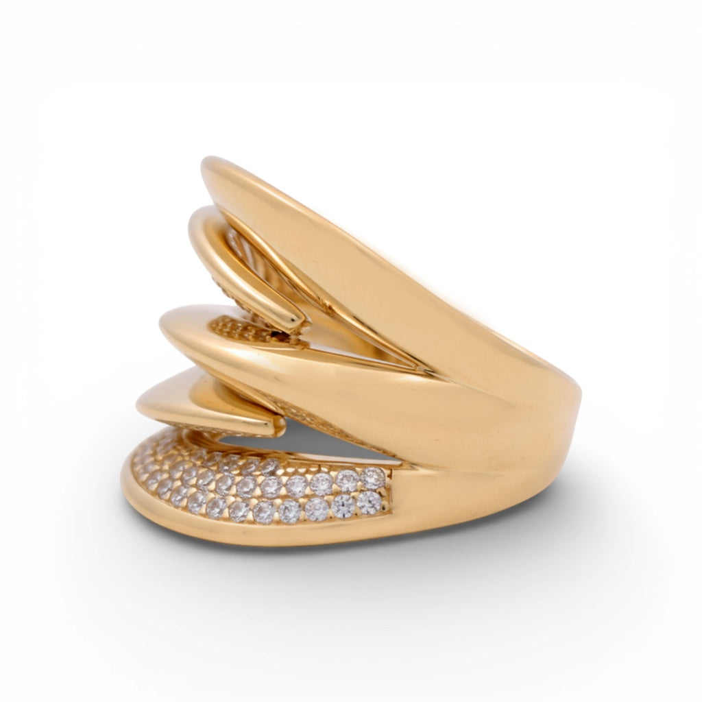 14K Yellow Gold Fashion Women's Ring with Cz / Size: 7 / Weight: 5.8 GR / Y25-299