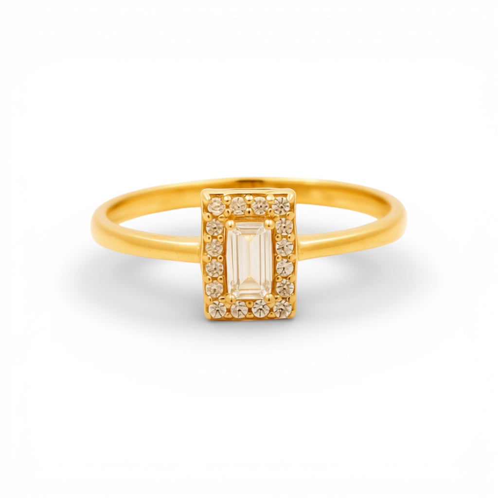 14K Yellow Gold Women's Engagement Ring / Stone: Cz / Size: 7.5 / Weight: 1.3 GR / P53R-1009
