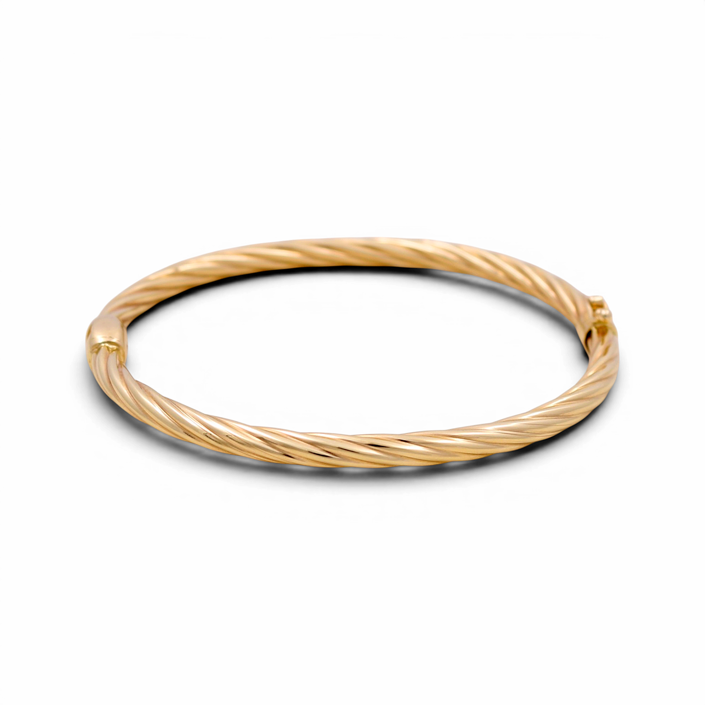 14K Yellow Gold SemiSolid Twist Bangle Bracelet / Weight: 9 GR / COBB4TR