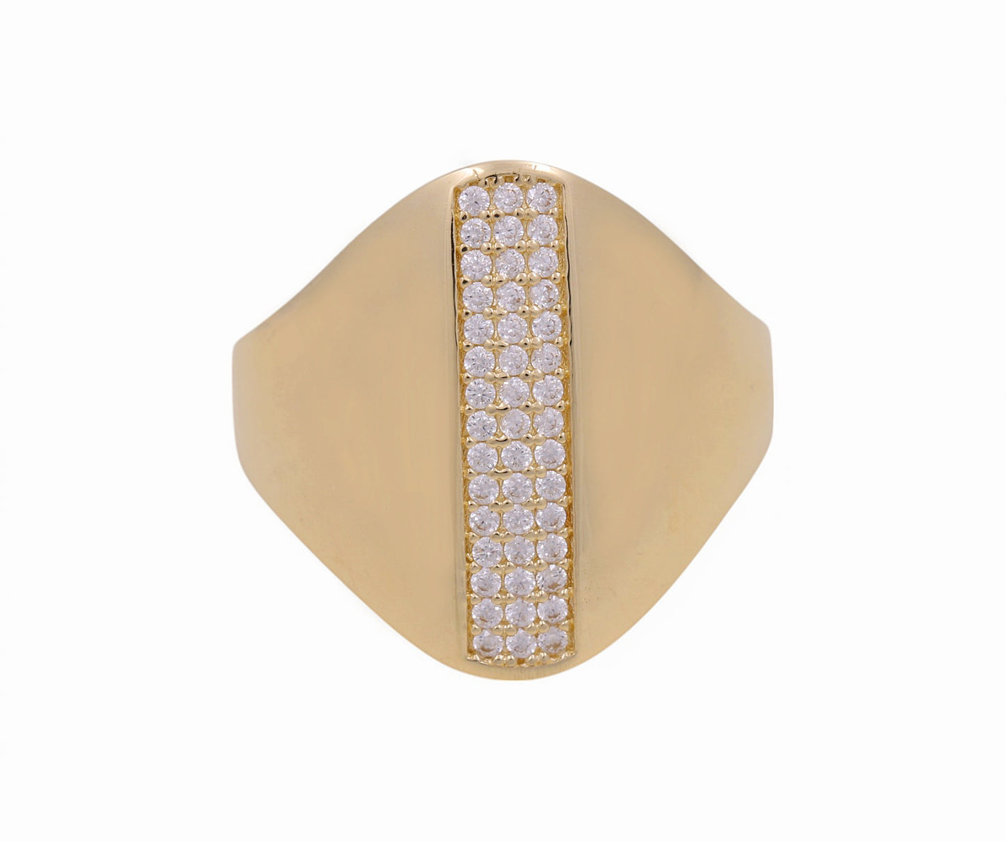 14K Yellow Fashion Women's Ring with White Cz / Size 7 / Weight: 3.1 GR / COWR4FS-157