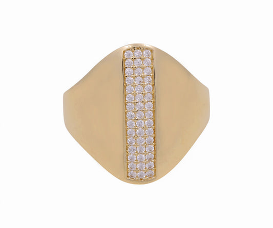 14K Yellow Fashion Women's Ring with White Cz / Size 7 / Weight: 3.1 GR / COWR4FS-157
