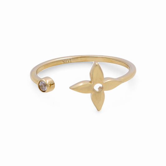 10K Yellow Gold Fashion Women's Ring with CZ / Size: 8 / Weight: 1.3 GR / DPWR0FSLV