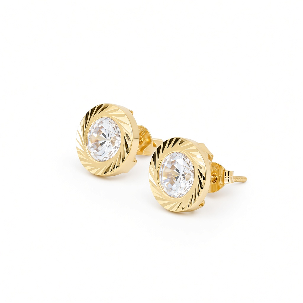 14K Yellow Gold Fashion Stud Earrings / 6-452401PS6