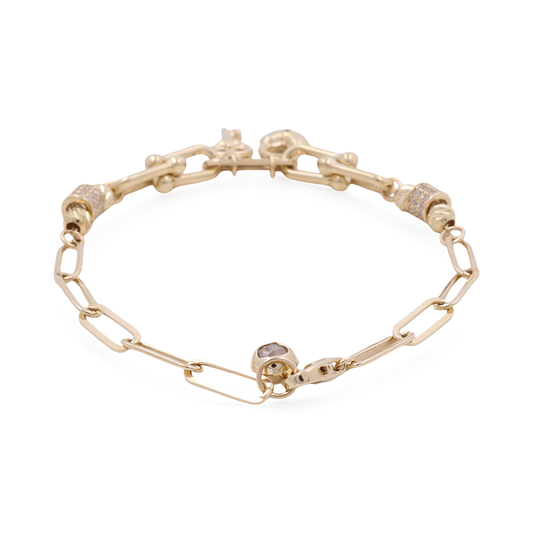 14K Yellow Gold Fashion Women’s Bracelet / CZ / Weight: 6.7 GR / Size: 7.5” / DSWB4FS