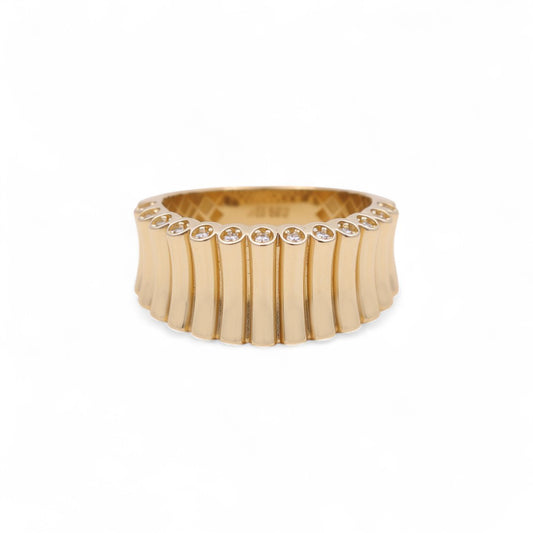 14K Yellow Gold Fashion Women's Ring with Cz / Size: 8 / Weight: 5.2 GR / COWR4FS-167