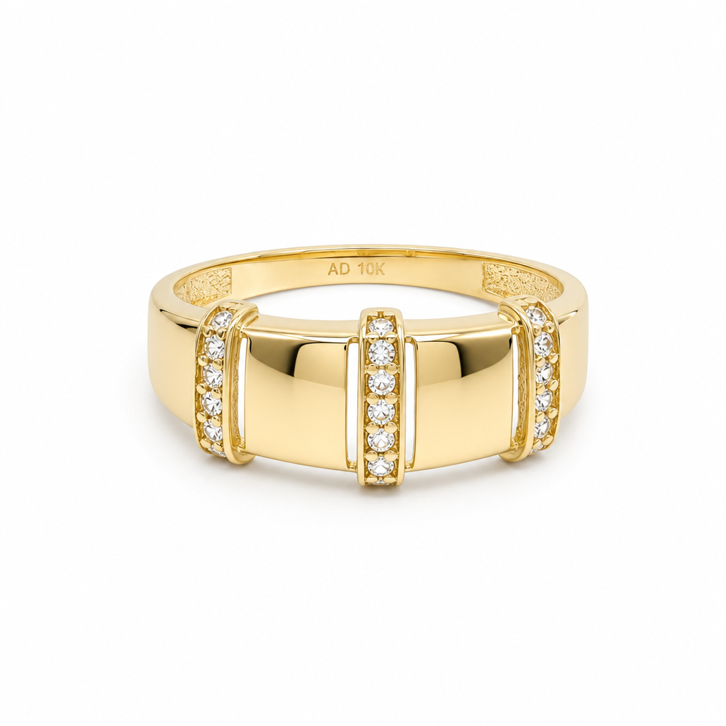 10K Yellow Gold Fashion Women's Ring / Size:7 / Weight: 1.6 GR / P02CR-1400