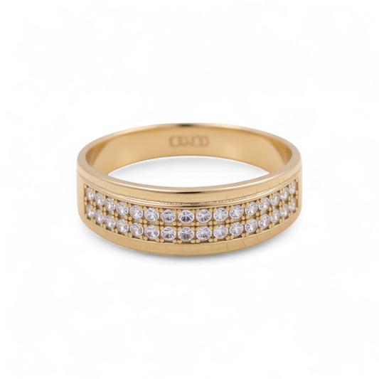 14K Yellow Gold Men’s Wedding Band / Stone: Cz / Size: 10 / Weight: 3.5 GR / DEEMWB4BS-10