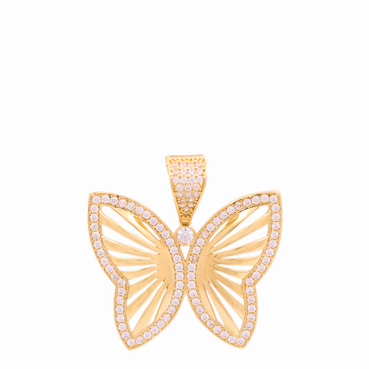 14K Yellow Gold Fashion Butterfly Pendant with Cz  / Weight: 8.5 GR / COPD4BT-13