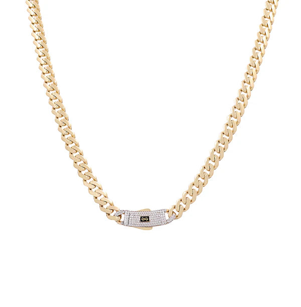10K Yellow Gold Semisolid Monaco Chain with Cz / Size: 5mm 24" / Weight: 14.2 GR / CSCH0MON5-24