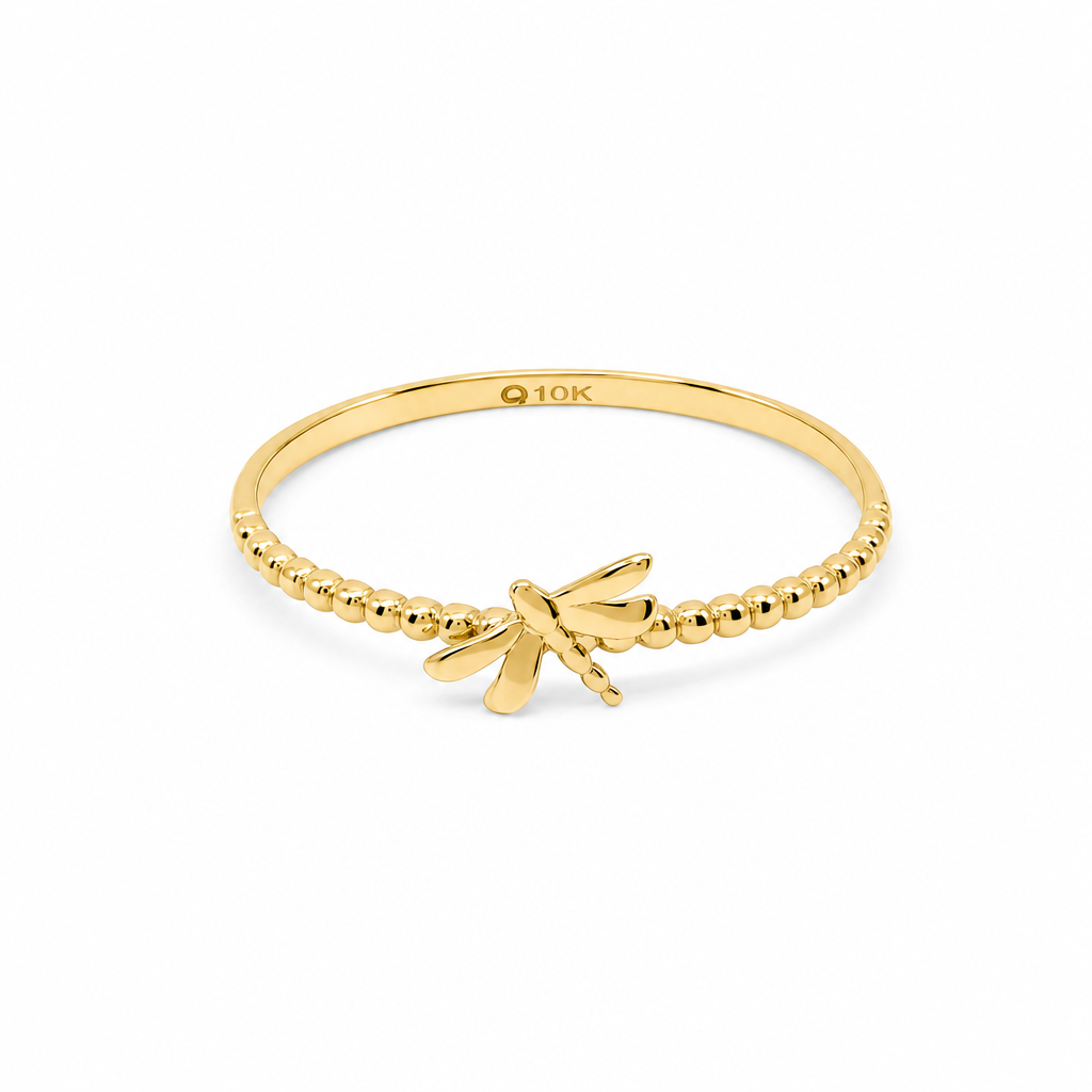10K Yellow Gold Dragonfly Women's Ring / Size: 6 / Weight: 0.6 GR / DQWR0DF
