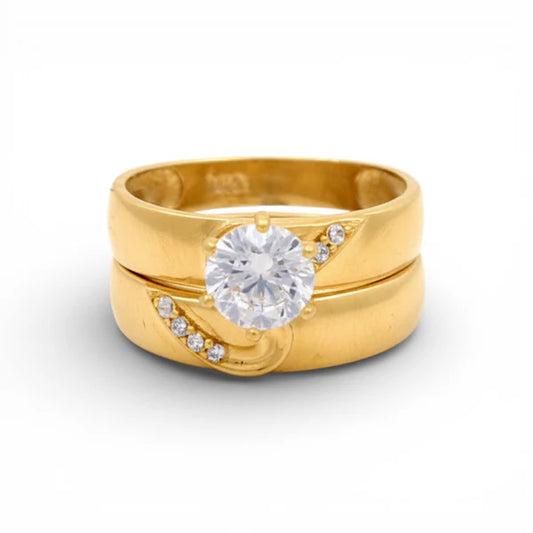 14K Yellow Gold Women’s Bridal Set / Stone: Cz / Size: 7.5 / Weight: 4.2 GR