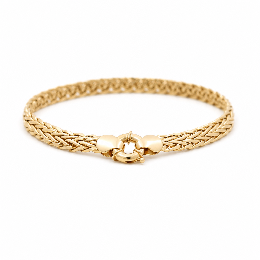 14K Yellow Gold Fancy Link Women's Bracelet / Size: 7.5" / Weight: 5.2 GR / DQWB4FS-3