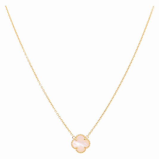 14K Yellow Gold Women's Necklace with One Mother of Pearl Clover / Size 18" 12MM / Weight 5.3 GR / BONK4CLV-10
