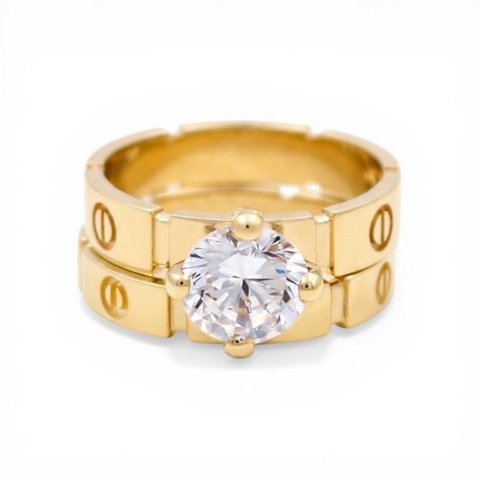 10K Yellow Gold CT Women’s Bridal Set / Stone: Cz / Size: 8 / Weight: 8 GR / CLBWR0BSCT