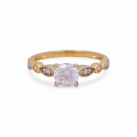 14K Yellow Gold Women's Engagement Ring / Stone: Cz / Size: 7 / Weight: 2.3 GR / KEEWR4ER-5