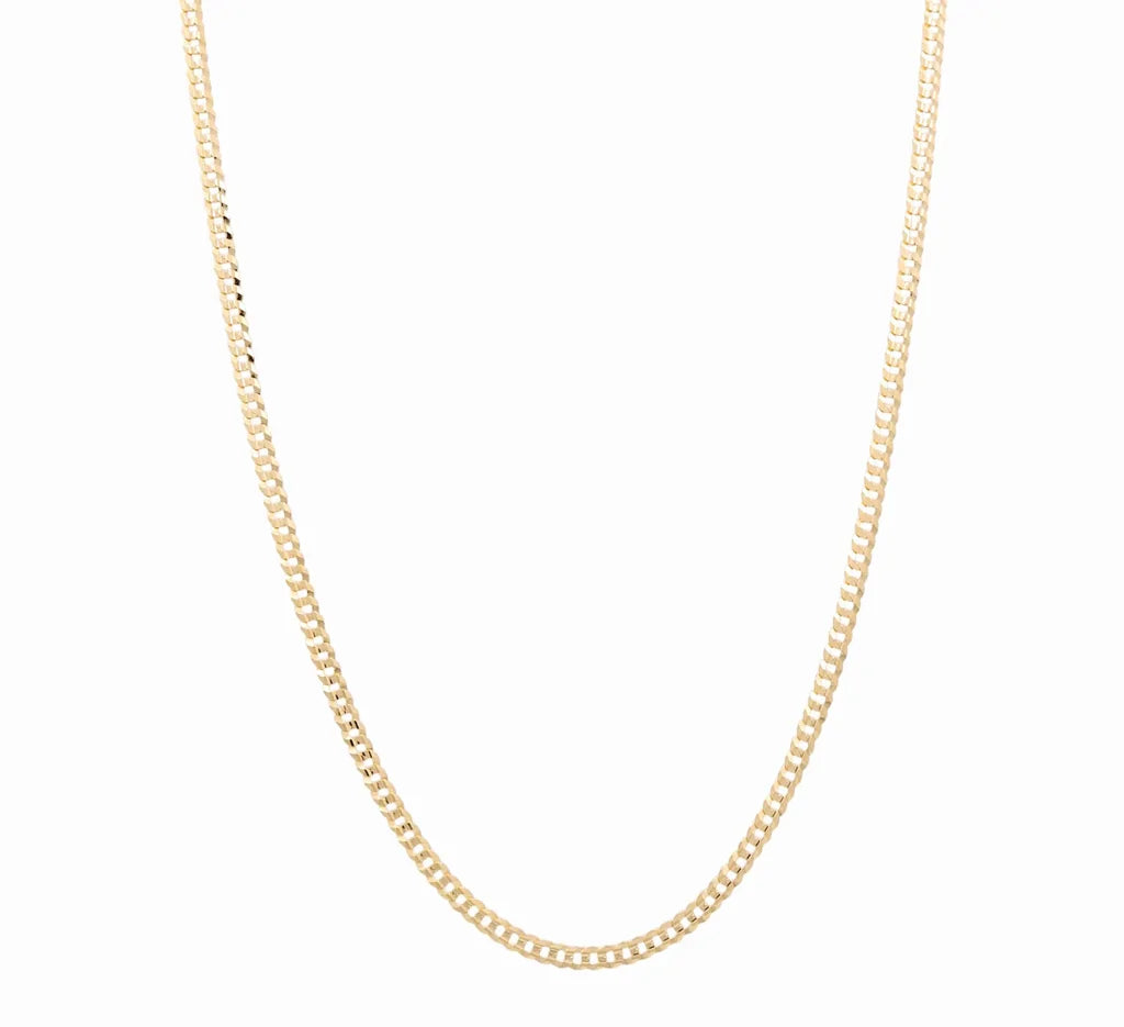 10K Yellow Gold Solid Curb Chain / Size: 2mm-18'' / Weight: 2.8 GR / FCCSCH0CB2-18