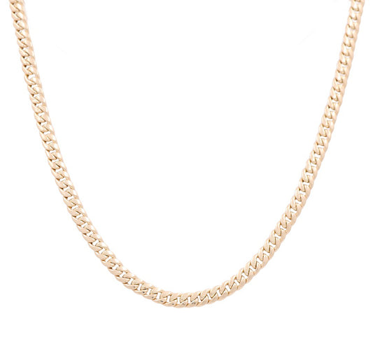 14K Yellow Gold Cuban Link Semisolid Chain / Size: 6mm 18" / Weight: 14.4gr / DPCH4CL6-18