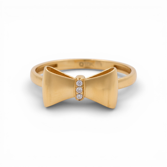 10K Yellow Gold Ribbon Women's Ring / Size: 7.5 / Weight: 1.7 GR / DQWR0RB-1