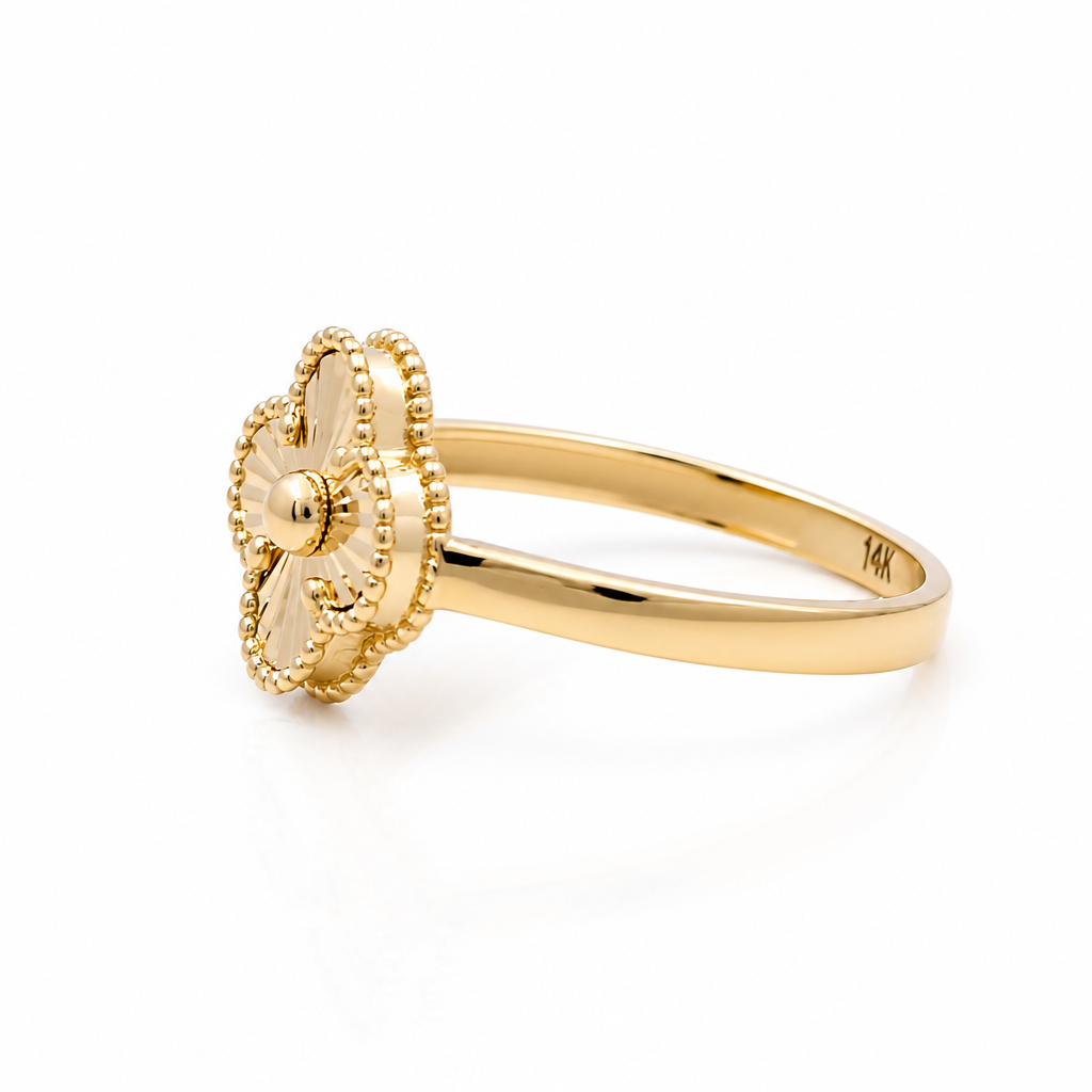 14K Yellow Gold Clover Women's Ring / Size: 8 / Weight: 1.8 GR / DQWR4CLV-3
