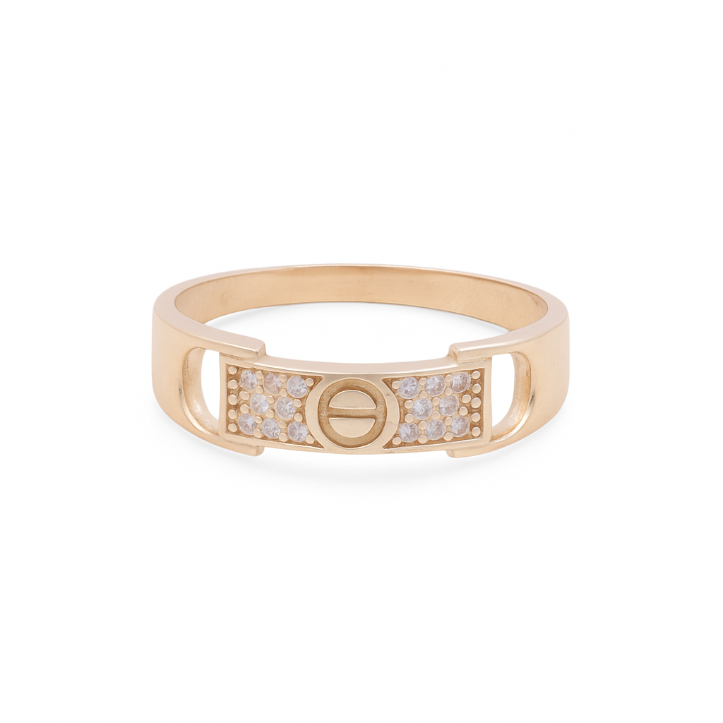 14K Yellow Gold Fashion Women's Ring with Cz / Size: 7.5 / Weight: 1.9GR / DQWR4FS-28