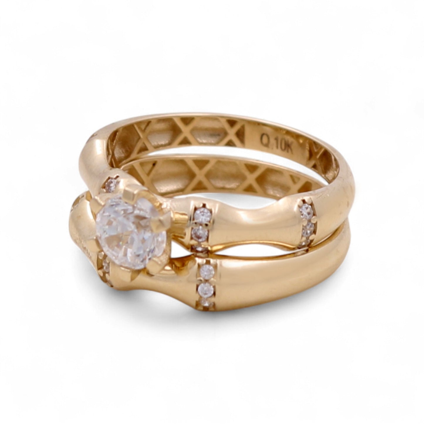 10K Yellow Gold Woman’s Bridal Set / Stone: Cz / Size: 7.5 y 8.5 / Weight: 3 GR / CQWR0BS-1