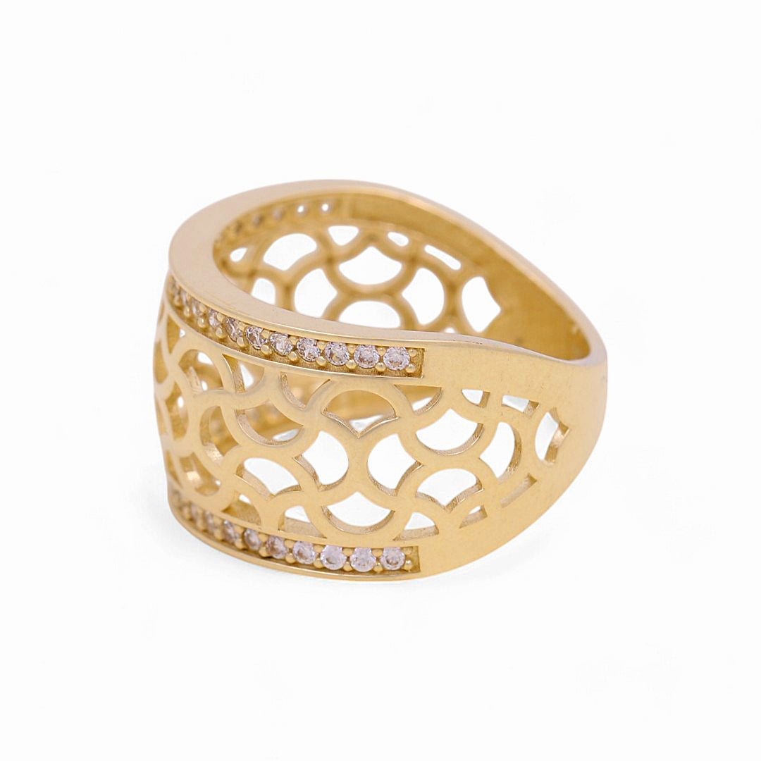 10K Yellow Gold Fashion Women's Ring with CZ / CZ / Size: 7 / Weight: 3.3 GR / Y23-71