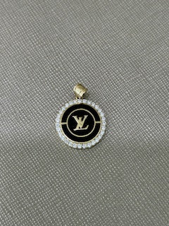 COPD4LVOXCZ 14k C Cz Weight 2.6gr LV Pendant with Cz and Onyx