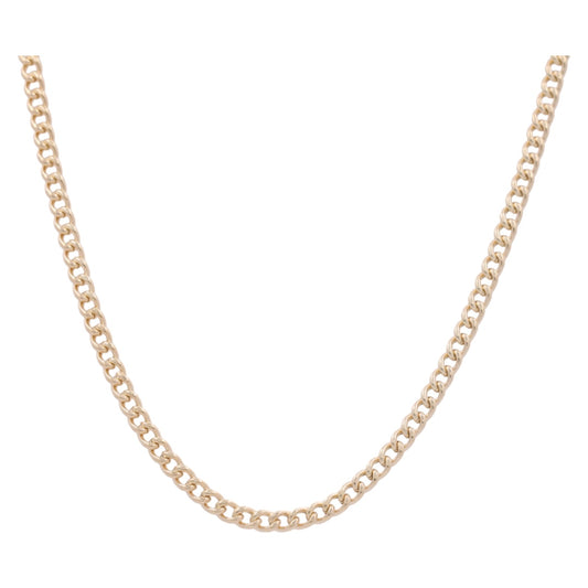 14K Yellow Gold Semisolid Cuban Link Chain / Size: 4mm 18" / Weight: 9.3 GR / DOCH4CL4-18